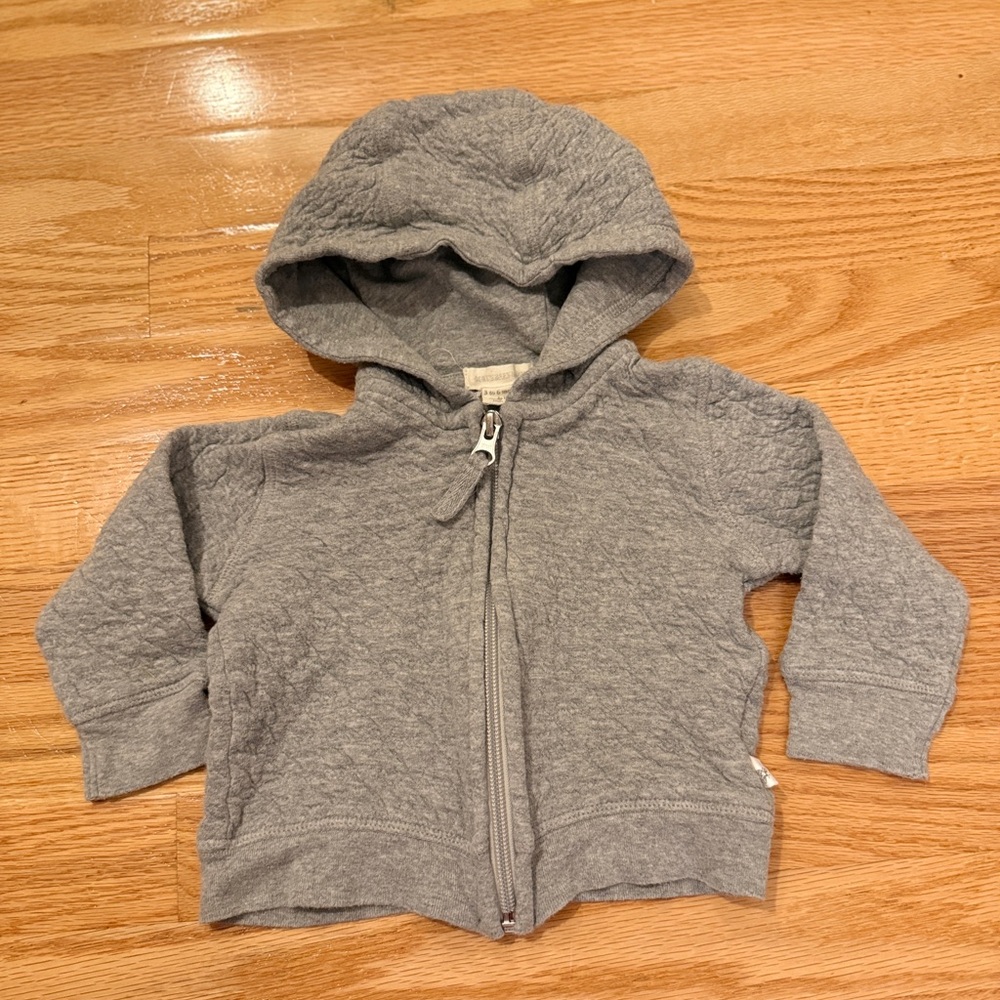Soft Gray Kids Zip-Up Hoodie